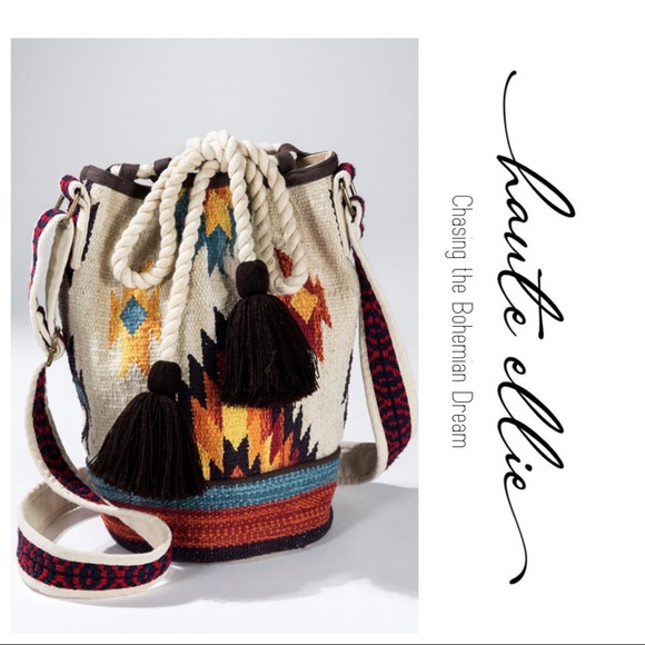 Southwest Zapotec Style Bucket Tote Bag - Picture 3 of 8